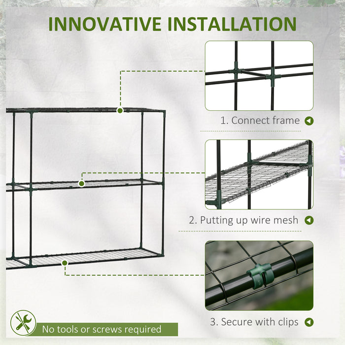 3-Tier Metal Garden Shelf - Durable Plant Stand with Greenhouse Staging, Flower Pot & Display Storage - Easy Assembly for Patio, Home & Garden Use