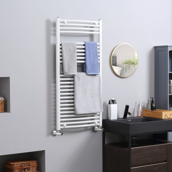 Hydronic Ladder Radiator Towel Warmer - Straight 600x1200mm Central Heating Bathroom Towel Rail - Cozy & Dry Towels for Home Comfort