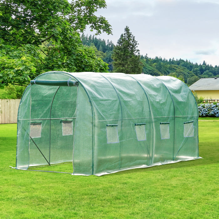 Polytunnel 4x2m Walk-In Greenhouse - Sturdy Construction with Roll-Up Zip Door & Windows - Ideal for Extended Growing Season & Garden Plant Protection