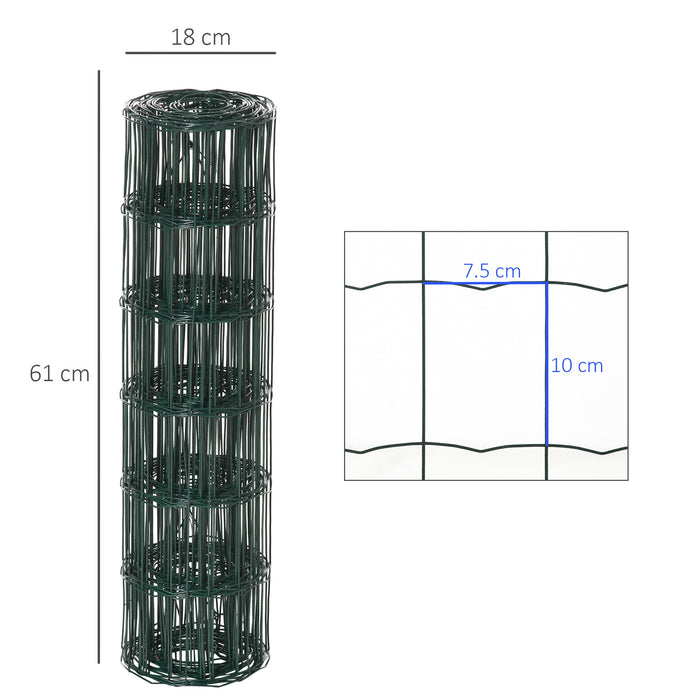 Foldable PVC-Coated Chicken Wire Mesh - 61x1000cm Welded Garden Fence Roll for Poultry Netting - Perfect Barrier for Rabbits and Small Animals