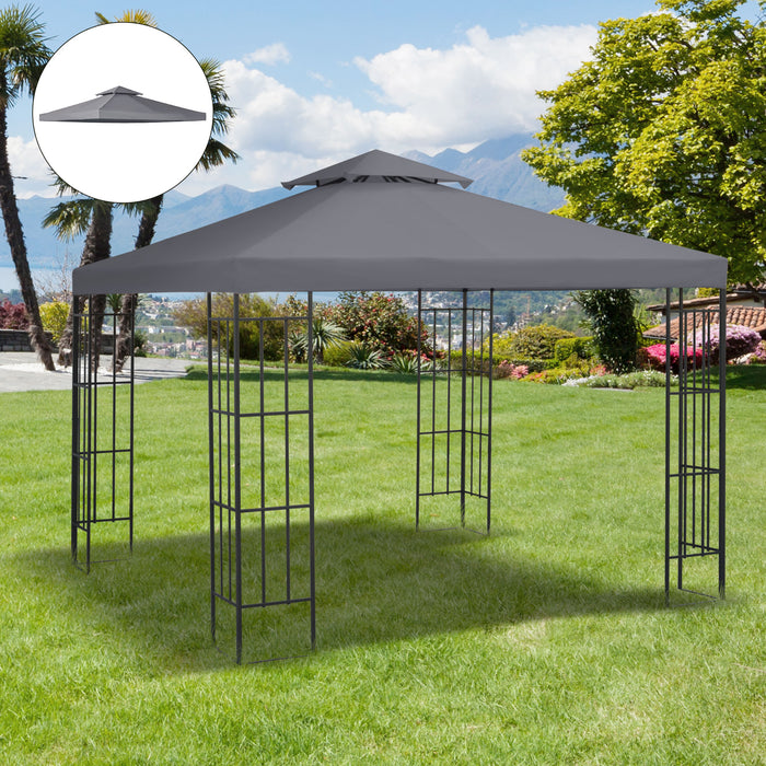 Gazebo Canopy Replacement Roof - 3x3m Deep Grey Top Cover, Weather-Resistant - Ideal for Outdoor Events and Garden Shade