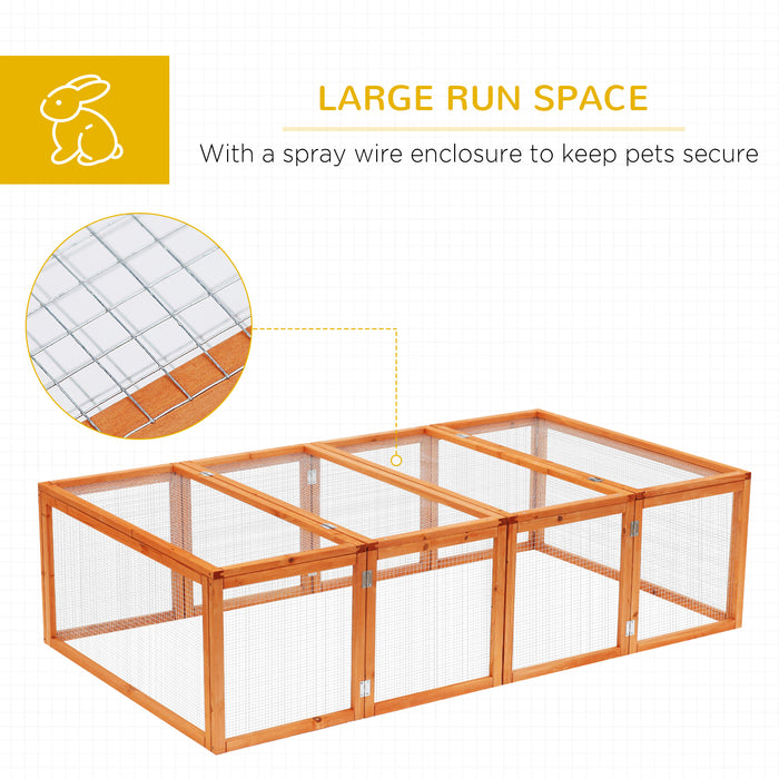 Outdoor Wooden Rabbit Hutch - Guinea Pig Cage with Wire Mesh Safety Run - Spacious Bunny Play Space 181x100x48cm for Pet Comfort and Security