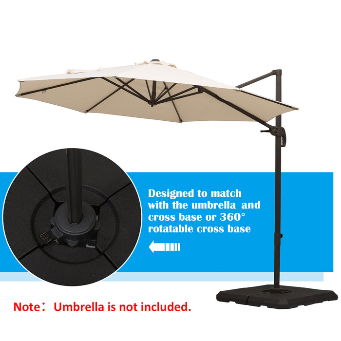 HD Polyethylene Parasol Stand - Weather-Resistant, Fillable Base for Stabilizing Umbrellas, Sand or Water Compatible - Perfect for Garden, Patio, or Beach Use