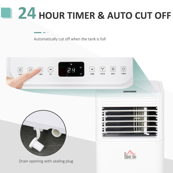 7000 BTU 4-in-1 Air Conditioner - Compact Portable Cooling, Dehumidifying, Ventilating w/ Fan, Remote, LED Display - 24H Timer & Auto Shut-Off for Small Rooms & Offices