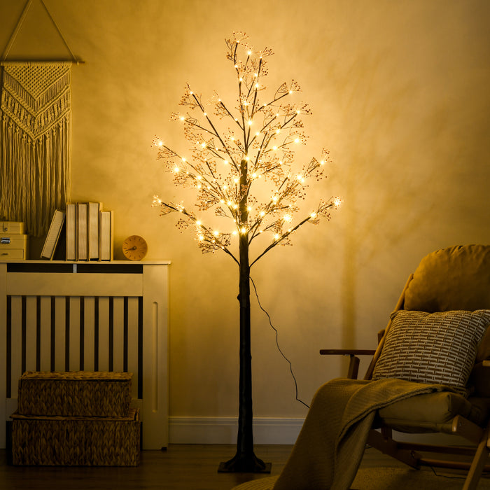 6ft Artificial Gypsophila LED Tree - 96 Warm White LED Lights with Baby Breath Flowers - Elegant Home & Wedding Decor, Suitable for Indoor/Outdoor Use