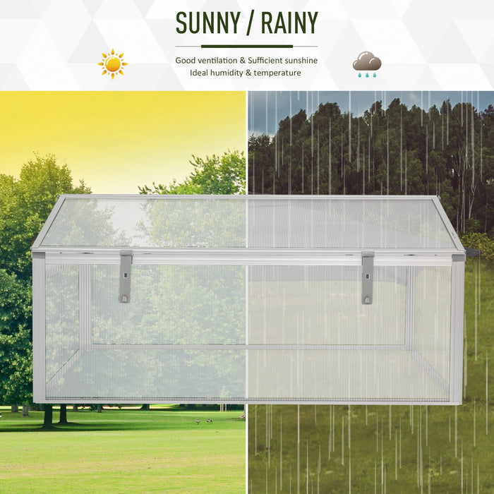 Polycarbonate Greenhouse - Durable Grow House for Flower, Vegetable Plants, and Raised Beds - Ideal for Garden Allotments and Protecting Cultivation 100x100x48cm