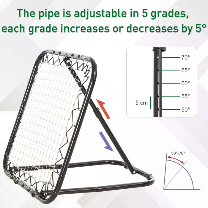 Rebounder Training Net - Angle Adjustable for Football, Baseball, Basketball Goal Practice - Ideal for Daily Sports Training Sessions