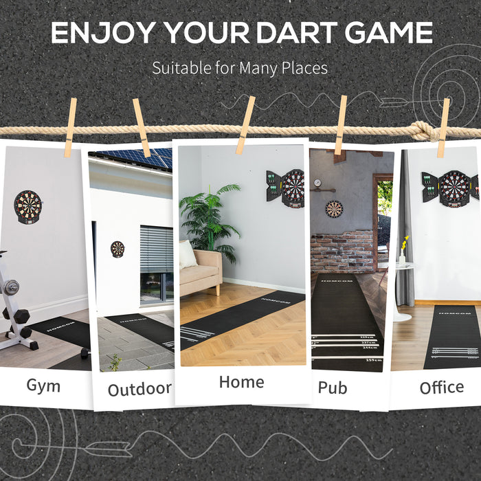 Professional Rubber Darts Mat - Enhanced Precision with 4 Throwing Lines - Ideal for Amateur and Professional Dart Players