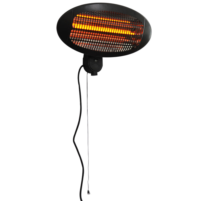 2KW Infrared Electric Patio Heater - Wall Mounted Outdoor Heater with Waterproof Design and 3 Heat Settings - Ideal for Garden Warming and Comfort