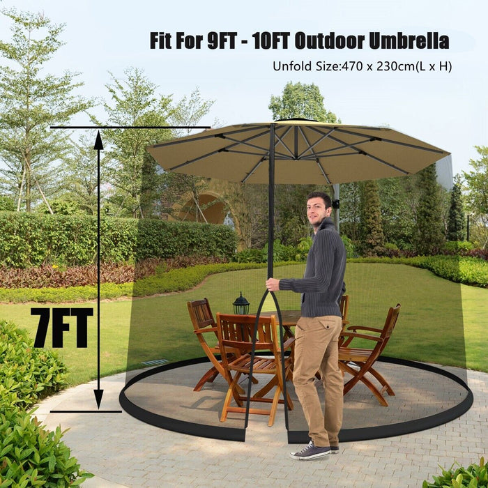 Outdoor Patio Umbrella 2.7M-3M(9FT-10FT) - Mosquito Netting for Extra Protection - Ideal for Patios and Outdoor Spaces