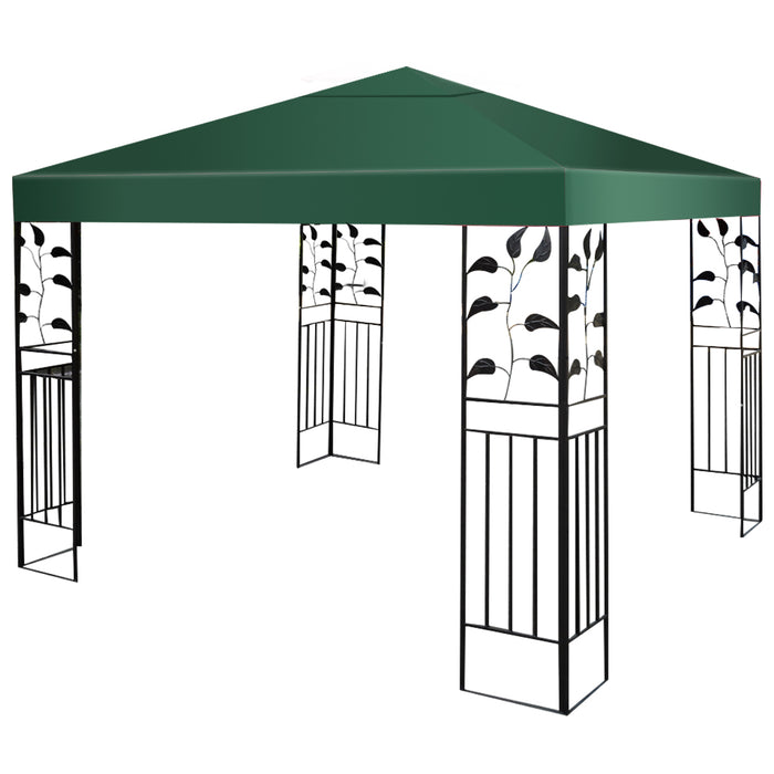Pavilion Outdoor Cover - Dark Green Design with Hook and Loop Fastener - Ideal for Protecting Patio Furniture