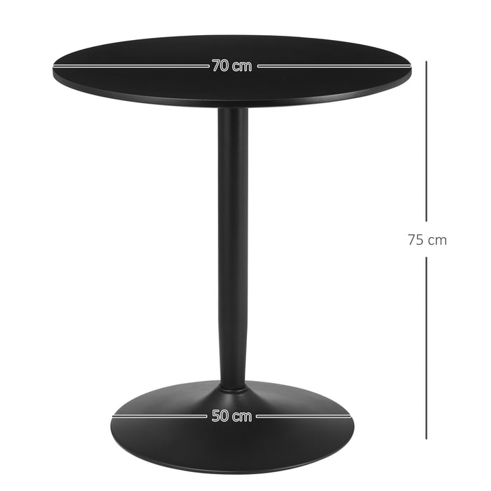 Modern Round Dining Table with Steel Base - Non-Slip Foot Pad, Space-Saving Design for Small Spaces - Ideal for Cozy Dining Rooms and Apartments