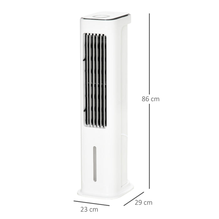 Evaporative Air Cooler with Ice Compartment - 3 Modes & Speeds, Remote, Timer, White - Ideal for Home Cooling & Energy Efficiency