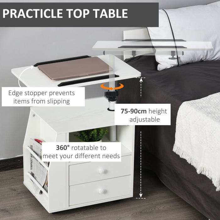 Swivel Bedside Companion - Functional End Table & Nightstand for Living Spaces - Ideal for Bedroom and Living Room Convenience