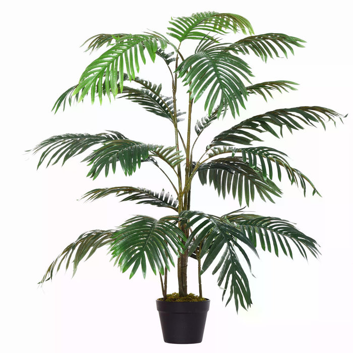 Artificial Palm Plant Tree 140cm/4.6FT - Decorative Faux Greenery with 20 Lifelike Leaves in Nursery Pot - Ideal for Indoor/Outdoor Enhancements & Home Office Decor