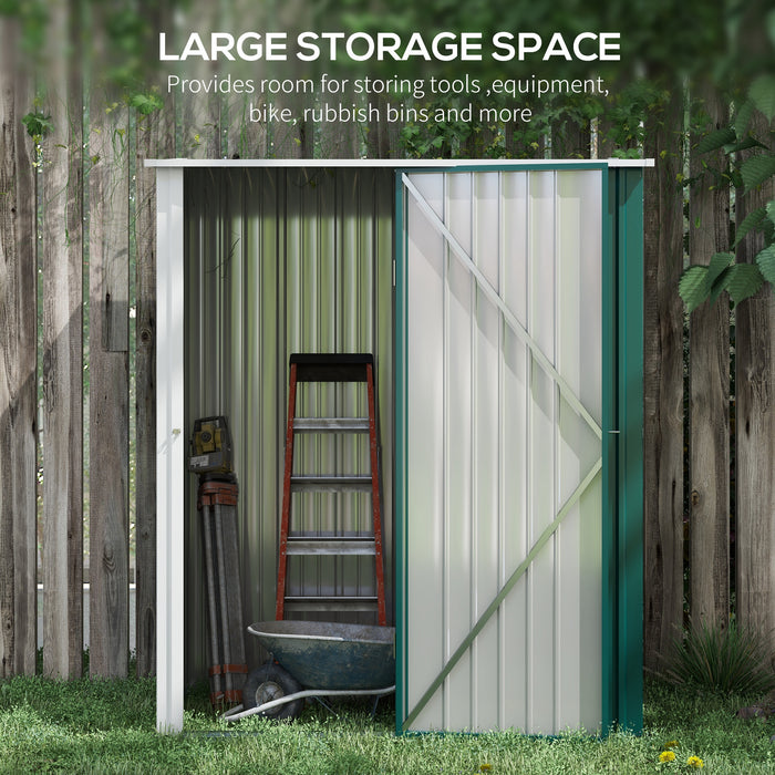 Garden Metal Storage Unit 5.3ft x 3.1ft - Weather-Resistant Outdoor Shed with Single Door - Space-Saving Solution for Patio, Lawn Equipment