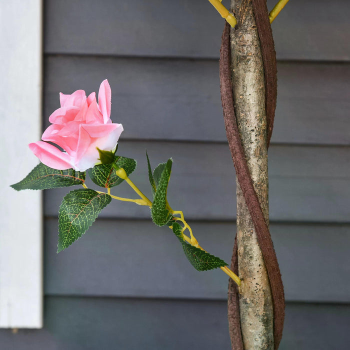 Artificial Rose Tree with 21 Blooms - 90cm Faux Floral Display for Indoors & Outdoors - Elegant Home & Office Décor Accessory in Pink and Green