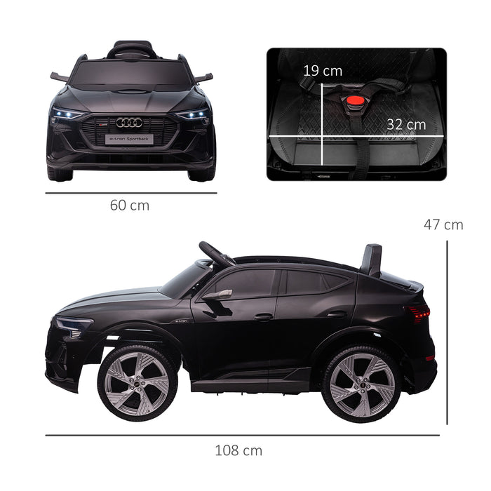 Audi E-tron 12V Licensed Ride-On Car - Dual Motor Battery Operated Kids Vehicle with Remote, Lights, Music, and Horn - Fun Electric Toy Car for Children