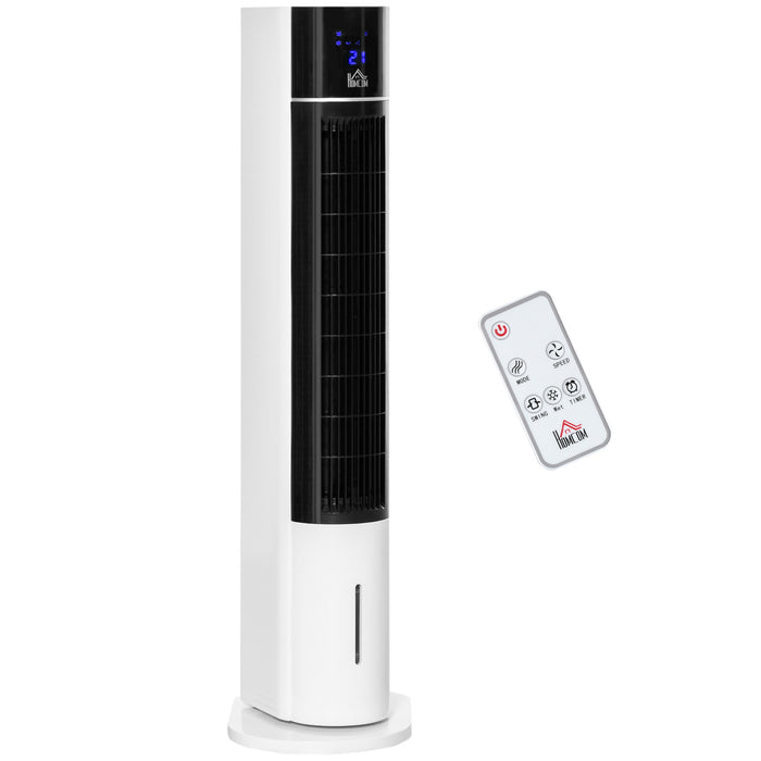 41-Inch Bladeless Tower Fan - Evaporative Cooler with Ice Water Conditioning and Humidifier - 3 Modes, Remote Control, Timer for Home Comfort