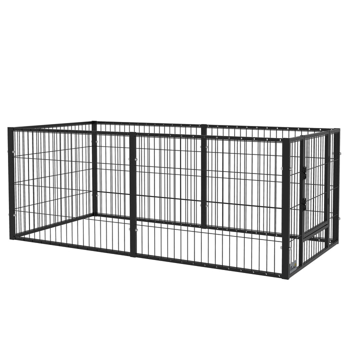 Heavy Duty Pet Playpen 6-Panel - Adjustable 82.5-150 cm Length Dog Exercise Pen, 61 cm Height - Ideal for Small Breed Dogs, Indoor & Outdoor Use