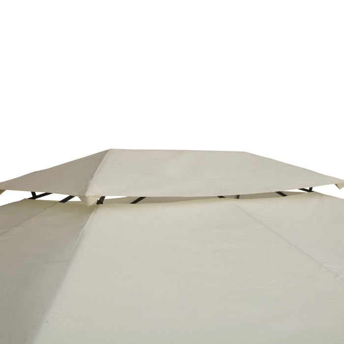 3x4m Gazebo Canopy Replacement - 2-Tier UV-Protective Top Cover, Cream for Patio and Garden - Ideal for Sun Shelter and Outdoor Protection