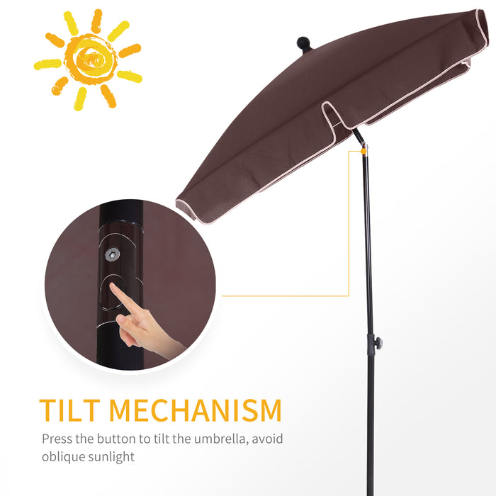 Elegant Brown Aluminum Umbrella Parasol - Durable Outdoor Sunshade with Wind Resistance - Ideal for Patio, Deck, and Garden Protection