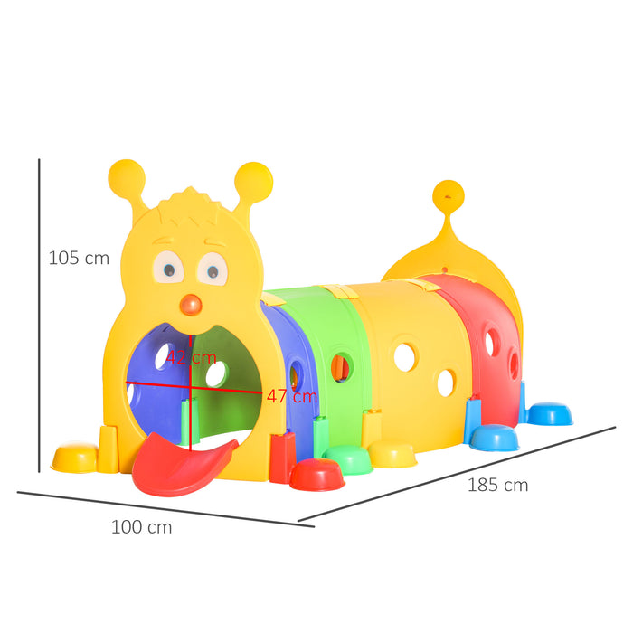 Caterpillar Climbing Play Tunnel - Indoor/Outdoor Toddler Play Structure, Ages 3-6, Multicolored - Fun Physical Activity and Imagination Boost for Kids