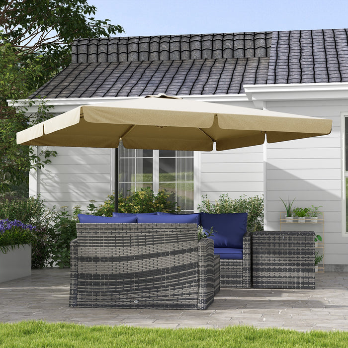 Cantilever Roma Parasol - Hanging Aluminum Square Patio Umbrella with Crank Handle and Tilt Function - Garden Sun Shade for Outdoor Comfort