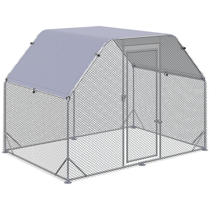 Walk In Chicken Coop with Roof - Spacious 280x190x195 cm Hen House & Duck Pen - Ideal for 4-6 Chickens Outdoor Comfort