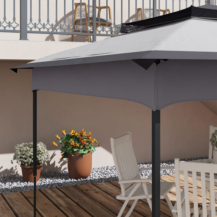 2-Tier Pop-up Gazebo Cover - 3.25m x 3.25m UV 30+ Protective Replacement Roof, Grey - Ideal for Outdoor Shelter and Sun Protection