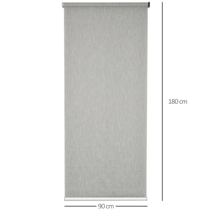 Smart Roller Blinds with WiFi - UV Protection & Electric Window Shade with Rechargeable Battery - Easy Installation for Home and Office Privacy, 90x180 cm, Grey