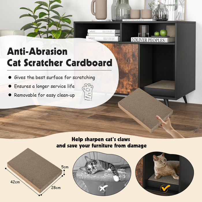 Enclosed Cat Litter Box with Scratching Pad - Ultimate Pet Furniture combining Privacy & Fun - Ideal for Cats Who Love to Scratch and Seek Privacy