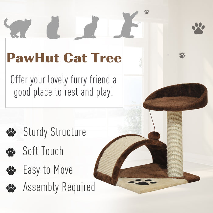 Cat Tree Scratcher - Indoor Cat Scratching Post with Climbing Activity Centre & Hanging Ball - Ideal for Kittens and Playful Felines