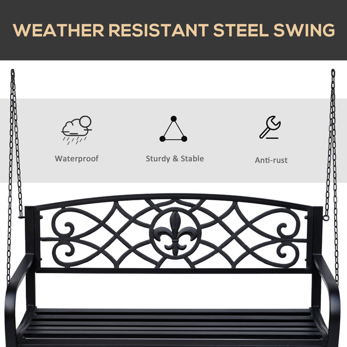 Outdoor Patio Porch Swing Bench - Weather-Resistant Hanging Seat with Chains, Ideal for Yard, Deck & Backyard - Relaxing Outdoor Seating for Home Spaces