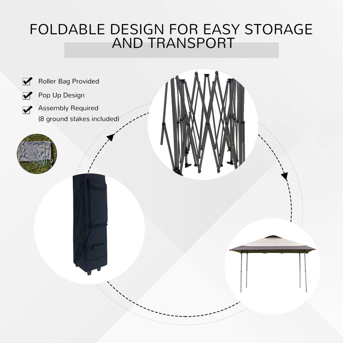 4x4m Pop-up Canopy Gazebo - Steel Frame with Adjustable Legs & Roller Bag for Easy Transport - Ideal for Outdoor Parties and Events