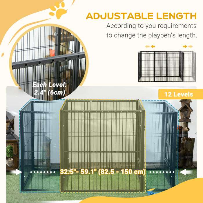 Heavy Duty 6-Panel Pet Playpen 82.5-150 cm x 81 cm - Adjustable Exercise Enclosure for Dogs - Ideal for Small to Medium Breeds