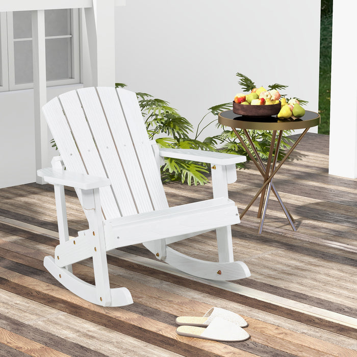 Patio Furniture Company Adirondack Model - High Backrest Rocking Chair in Coffee Colour - Perfect for Relaxing Outdoors and Leisure Time