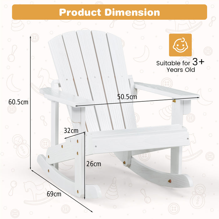 Patio Furniture Company Adirondack Model - High Backrest Rocking Chair in Coffee Colour - Perfect for Relaxing Outdoors and Leisure Time