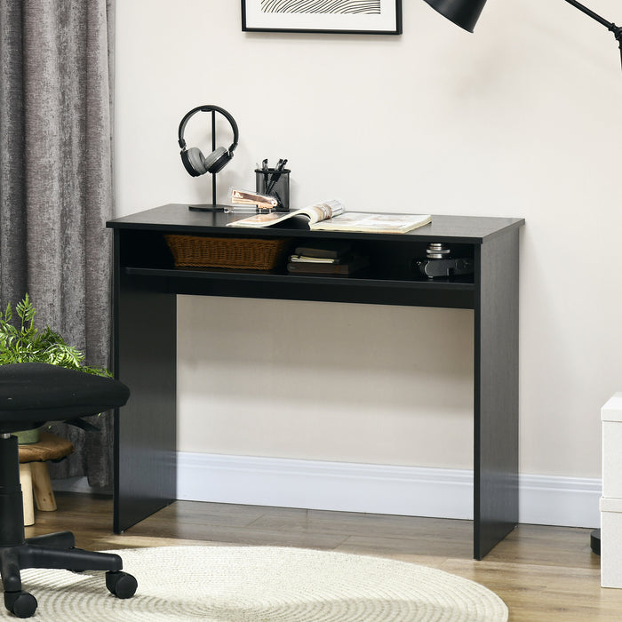 Multipurpose Desk with Built-in Storage - Sturdy Computer & Writing Workstation with Organizing Shelf - Ideal for Home Office and Study Area 90cm Width