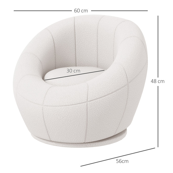 Modern Swivel Armchair - Plush Upholstered Accent Chair for Living Room, Bedroom, Home Office - Contemporary Design in Classic White for Stylish Comfort