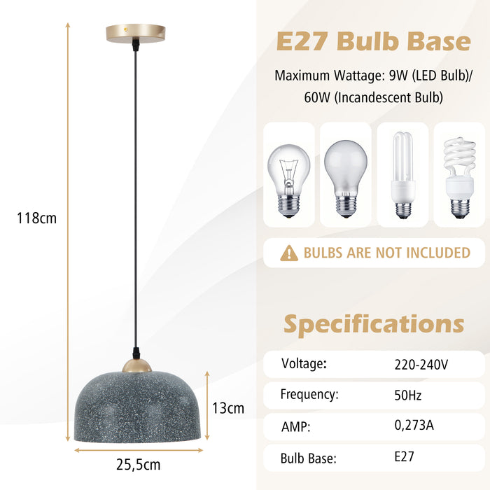 Adjustable Pendant Light Fixture - E27 Bulb Base, Cable Hanging Options - Ideal for Home and Office Illumination