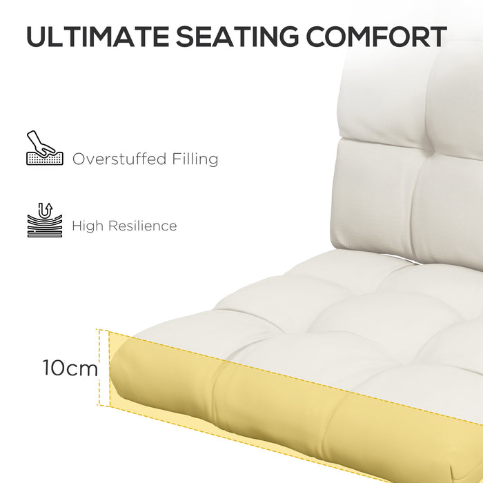 Comfort Garden Seating Solution - Outdoor Cushion with Backrest in Cream White - Ideal for Patio Furniture Comfort Enhancements