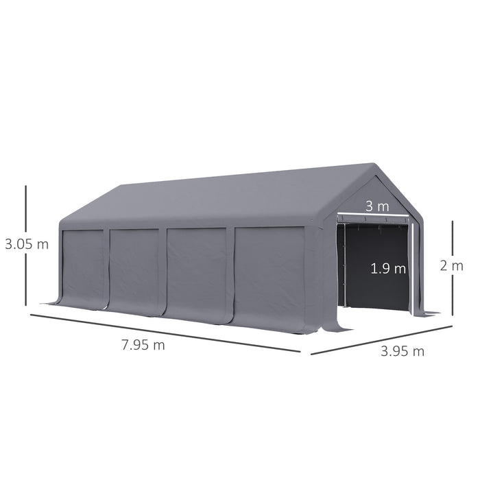 Outdoor Event Canopy Shelter - 4x8m Patio Tent with Side Panels & Zipper Door for BBQ, Wedding, Camping - Ideal Garden Party Gazebo for Enhanced Privacy