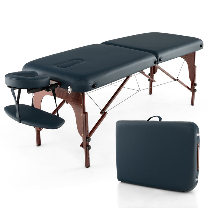 9-Level Adjustable Folding Table - Massage Therapy Use with Face Cradle Feature - Ideal for Spa and Wellness Centers