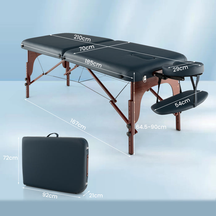 9-Level Adjustable Folding Table - Massage Therapy Use with Face Cradle Feature - Ideal for Spa and Wellness Centers