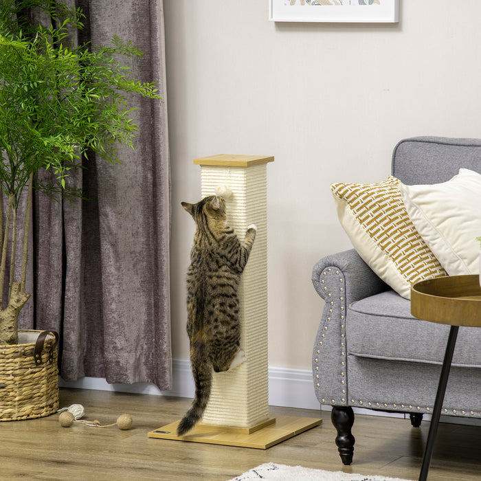 Scratching Post Cat Tree with Play Ball - 80 cm Tall, Durable Sisal Rope Design - Ideal for Cat Scratching and Playtime Needs