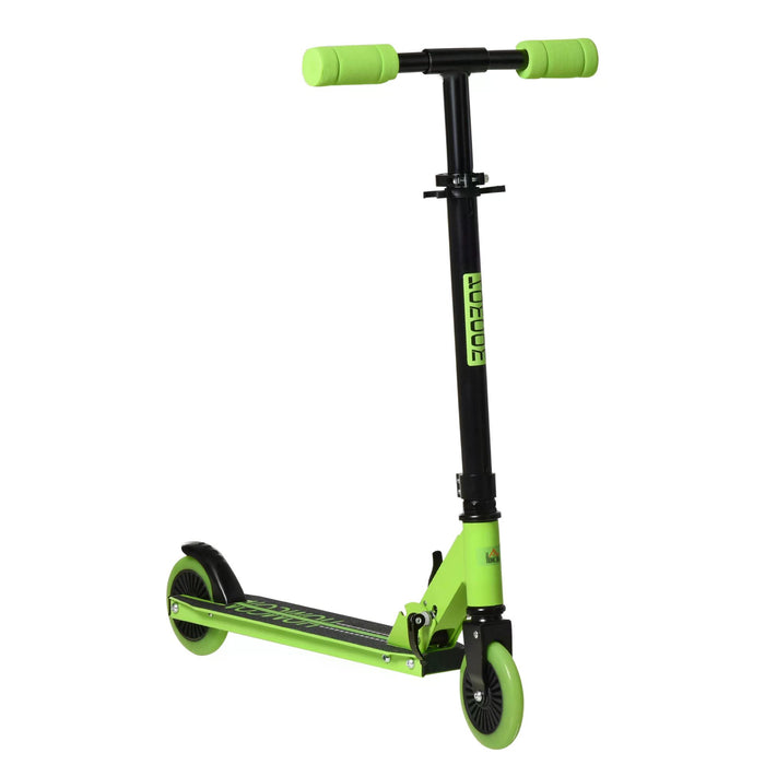 Toddler Foldable Kick Scooter with Adjustable Height - Durable Aluminium Scooter for Boys and Girls, Safety Brake - Ideal for Kids Ages 3-8 Years, Vibrant Green Design