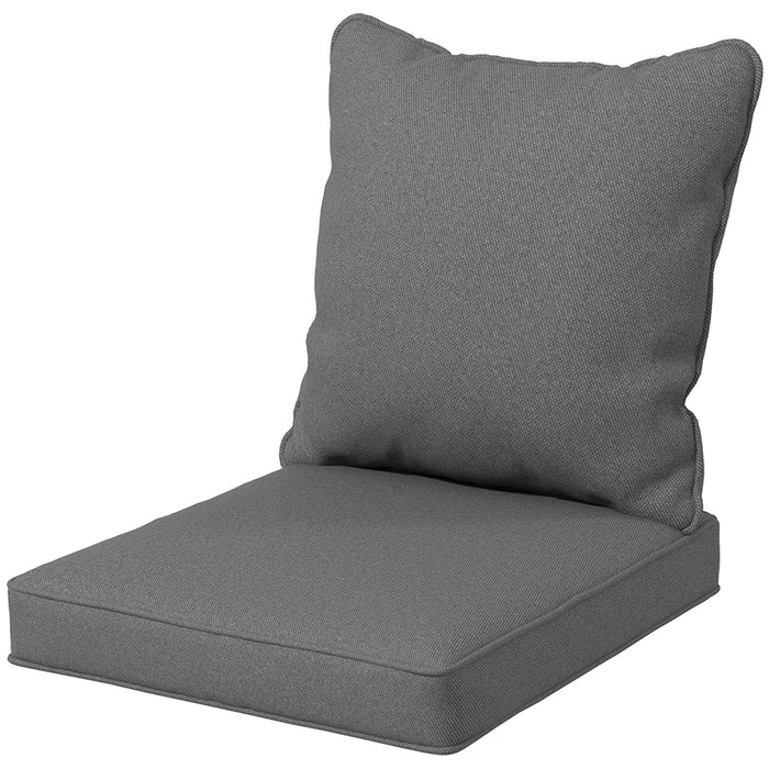 Indoor/Outdoor Charcoal Grey Chair Cushion - 1-Piece Patio Seat and Back Support Pillow Set - Comfort Upgrade for Garden and Home Furniture