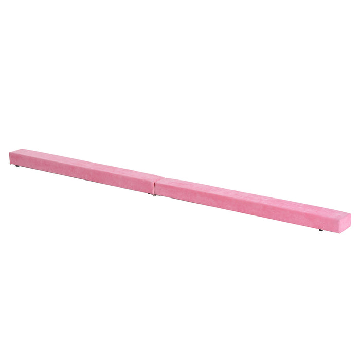 Balance Beam Trainer 2.1m - Pink Gymnastics Equipment for Skill Development - Ideal for Young Gymnasts and Home Practice