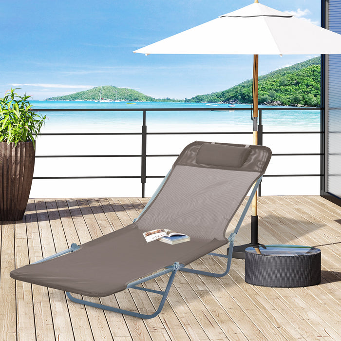 Garden Sun Bed Chair with Adjustable Back - Recliner Lounger for Relaxation - Ideal Outdoor Furniture for Patio, Coffee Color